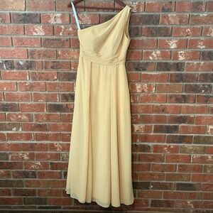 Azazie Yellow One Shoulder Formal Gown